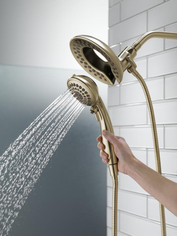 DELTA Universal Showering Components In2ition 5-Setting Two-In-One Shower — Lumicoat® Champagne Bronze