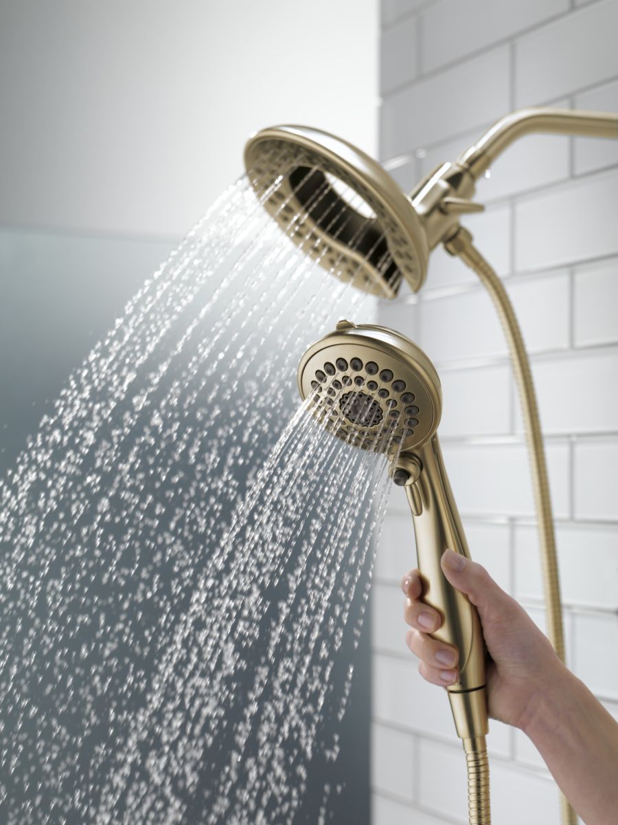 DELTA Universal Showering Components In2ition 5-Setting Two-In-One Shower — Lumicoat® Champagne Bronze
