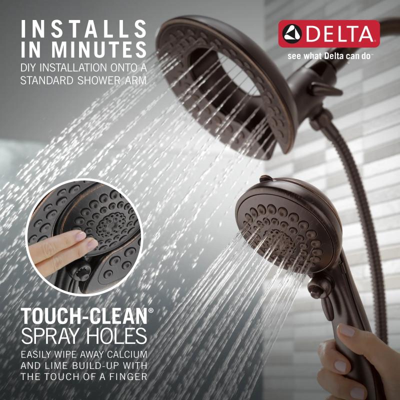 DELTA Universal Showering Components In2ition 5-Setting Two-in-One Shower — Venetian Bronze