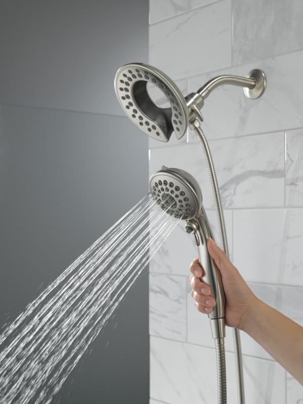 DELTA Universal Showering Components In2ition 5-Setting Two-in-One Shower — Stainless