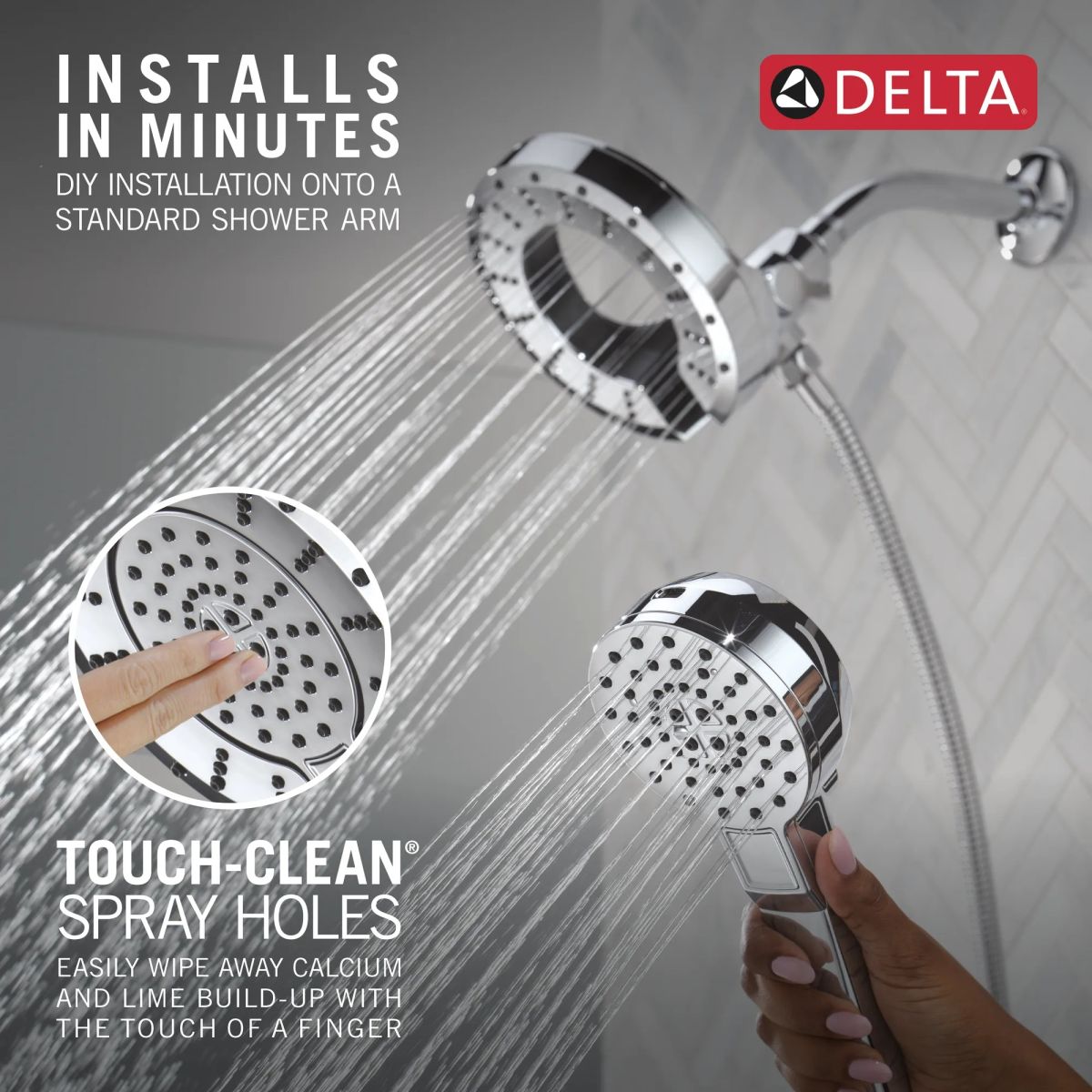 DELTA Universal Showering Components 5-Setting In2ition with ProClean — Chrome