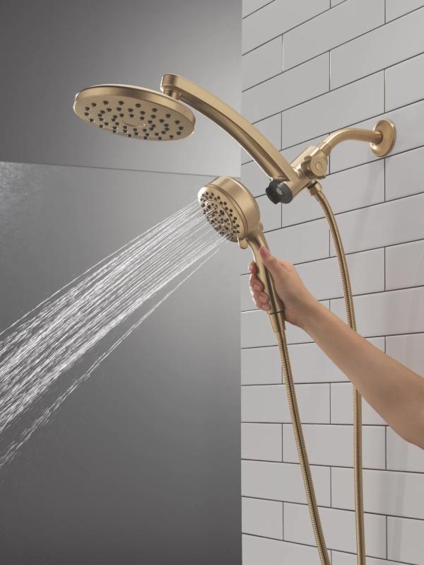 DELTA Universal Showering Components PivotPro 3-in-1 Combination Shower — Lumicoat® Champagne Bronze