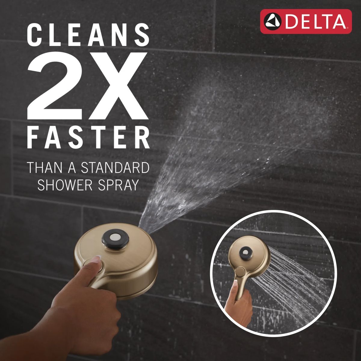 DELTA Universal Showering Components PivotPro 3-in-1 Combination Shower — Lumicoat® Champagne Bronze