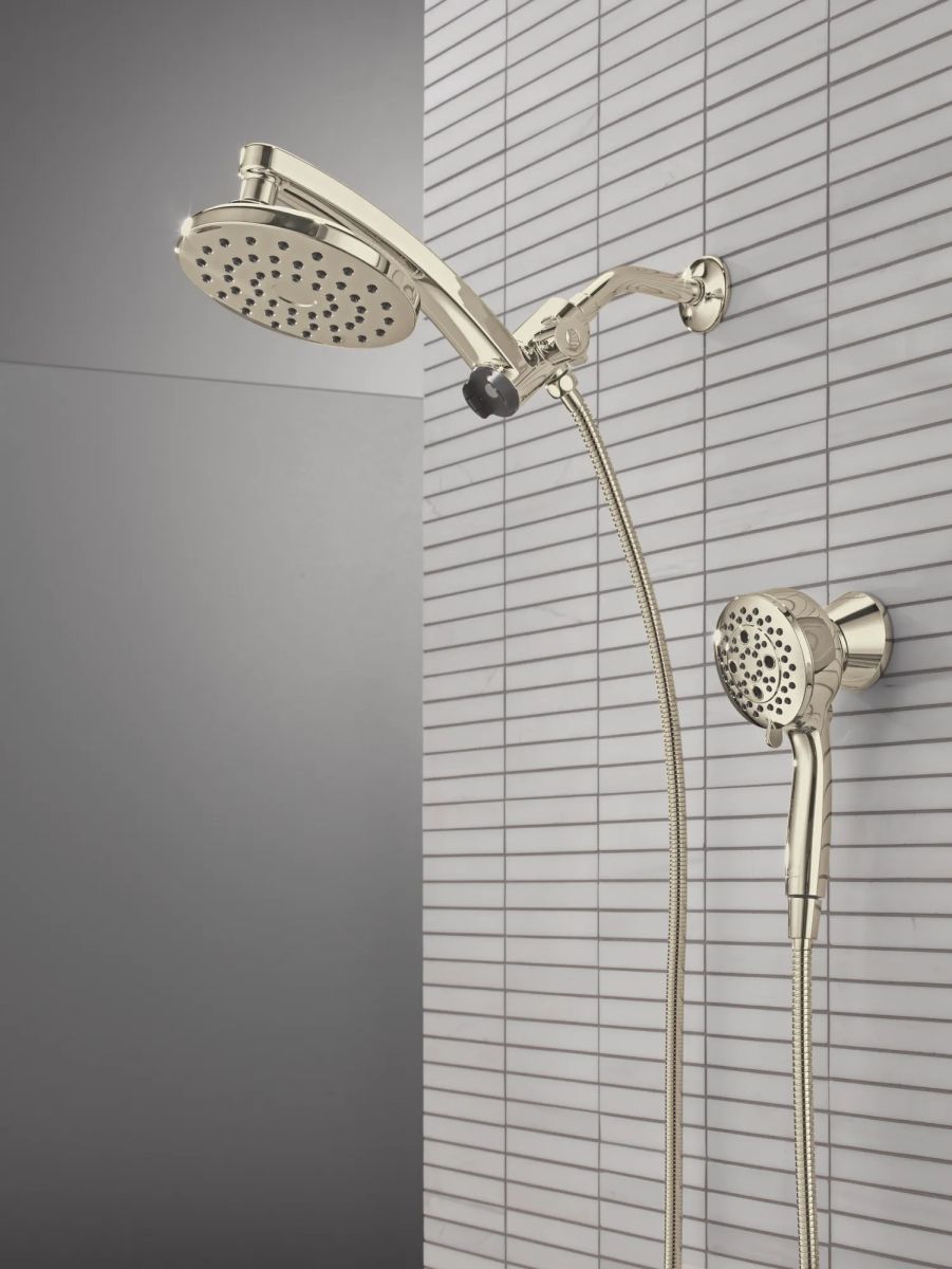 DELTA Universal Showering Components PivotPro 3-in-1 Combination Shower — Lumicoat® Polished Nickel