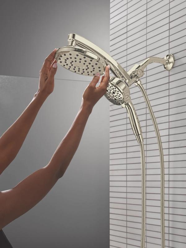 DELTA Universal Showering Components PivotPro 3-in-1 Combination Shower — Lumicoat® Polished Nickel
