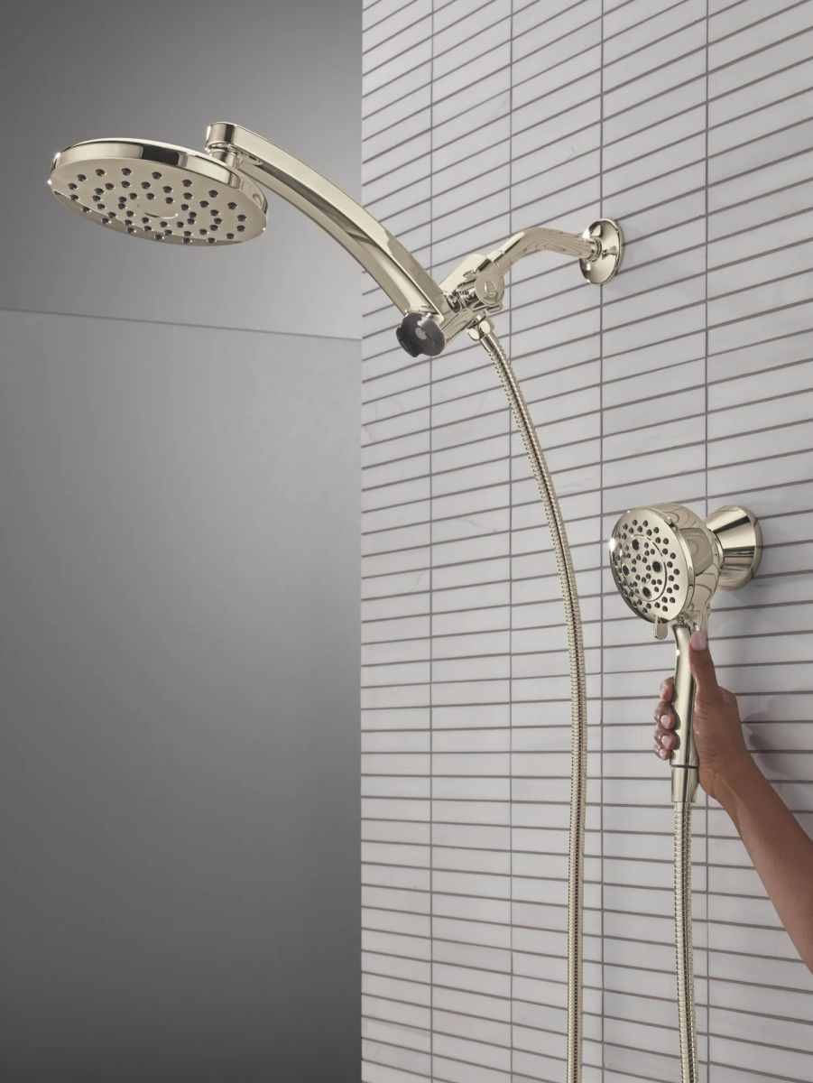 DELTA Universal Showering Components PivotPro 3-in-1 Combination Shower — Lumicoat® Polished Nickel