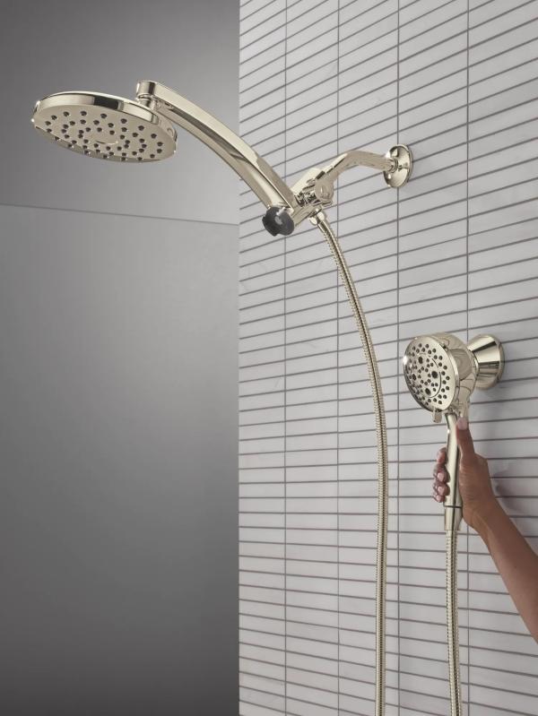 DELTA Universal Showering Components PivotPro 3-in-1 Combination Shower — Lumicoat® Polished Nickel