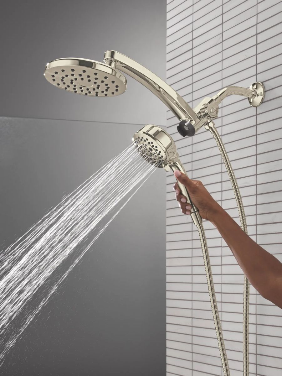 DELTA Universal Showering Components PivotPro 3-in-1 Combination Shower — Lumicoat® Polished Nickel