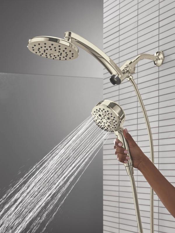 DELTA Universal Showering Components PivotPro 3-in-1 Combination Shower — Lumicoat® Polished Nickel