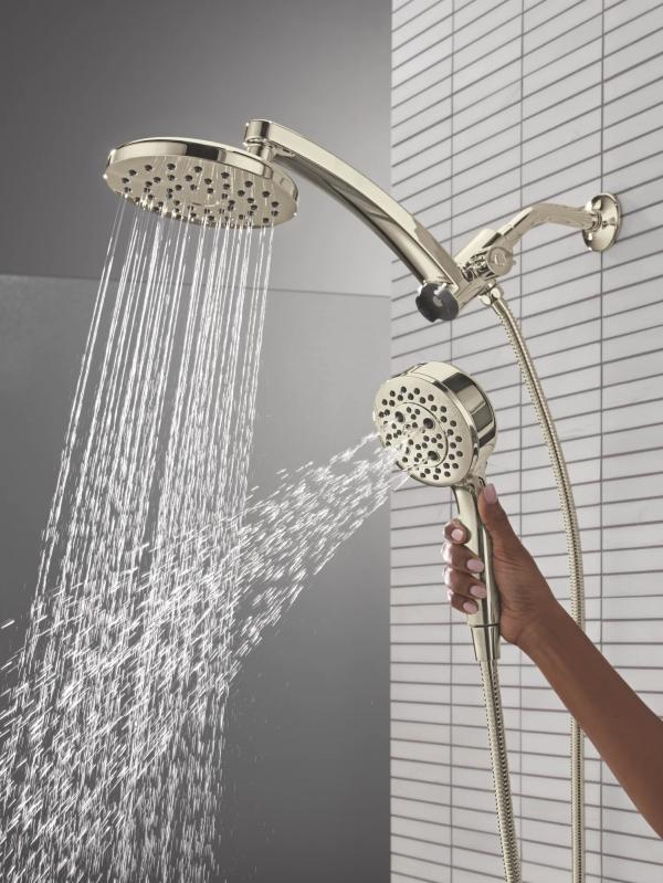 DELTA Universal Showering Components PivotPro 3-in-1 Combination Shower — Lumicoat® Polished Nickel