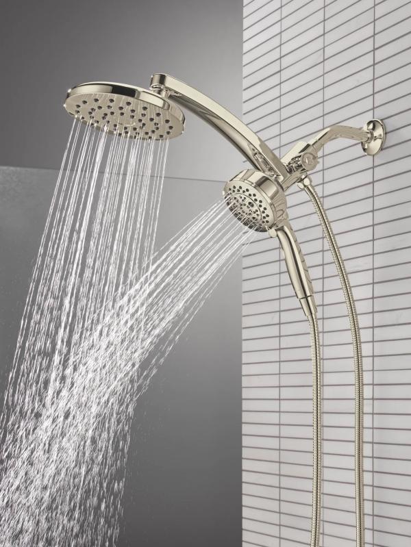 DELTA Universal Showering Components PivotPro 3-in-1 Combination Shower — Lumicoat® Polished Nickel