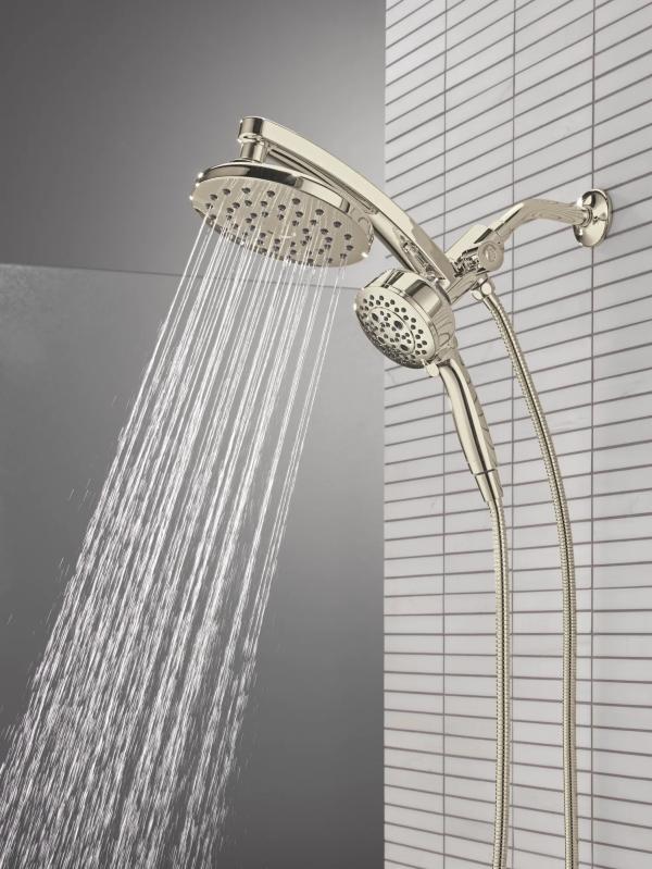 DELTA Universal Showering Components PivotPro 3-in-1 Combination Shower — Lumicoat® Polished Nickel