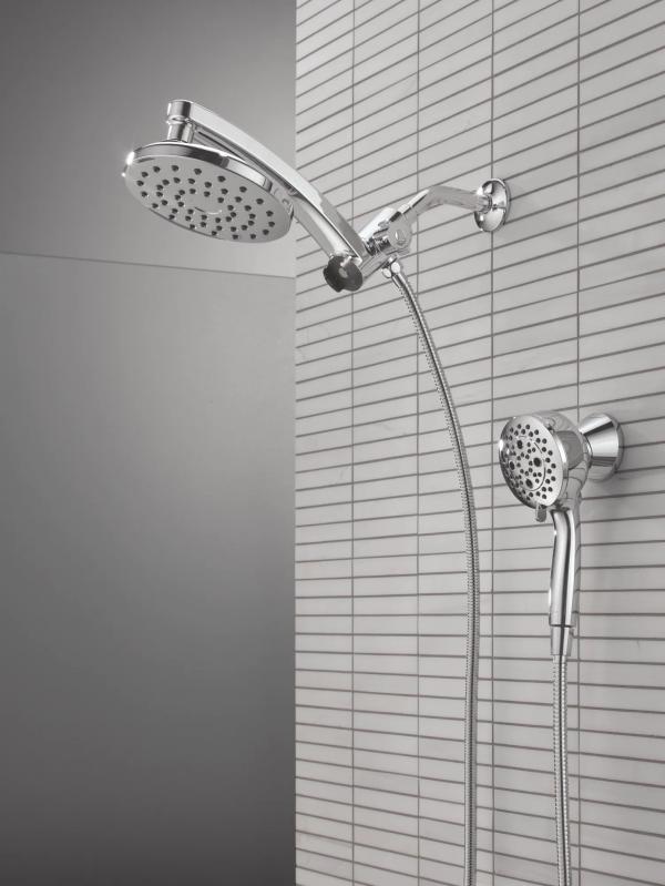 DELTA Universal Showering Components PivotPro 3-in-1 Combination Shower — Lumicoat® Chrome