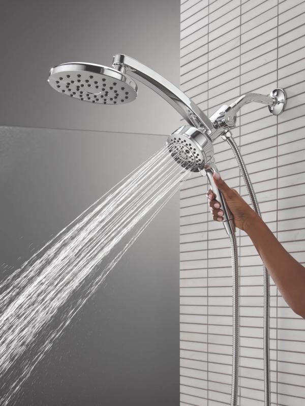 DELTA Universal Showering Components PivotPro 3-in-1 Combination Shower — Lumicoat® Chrome