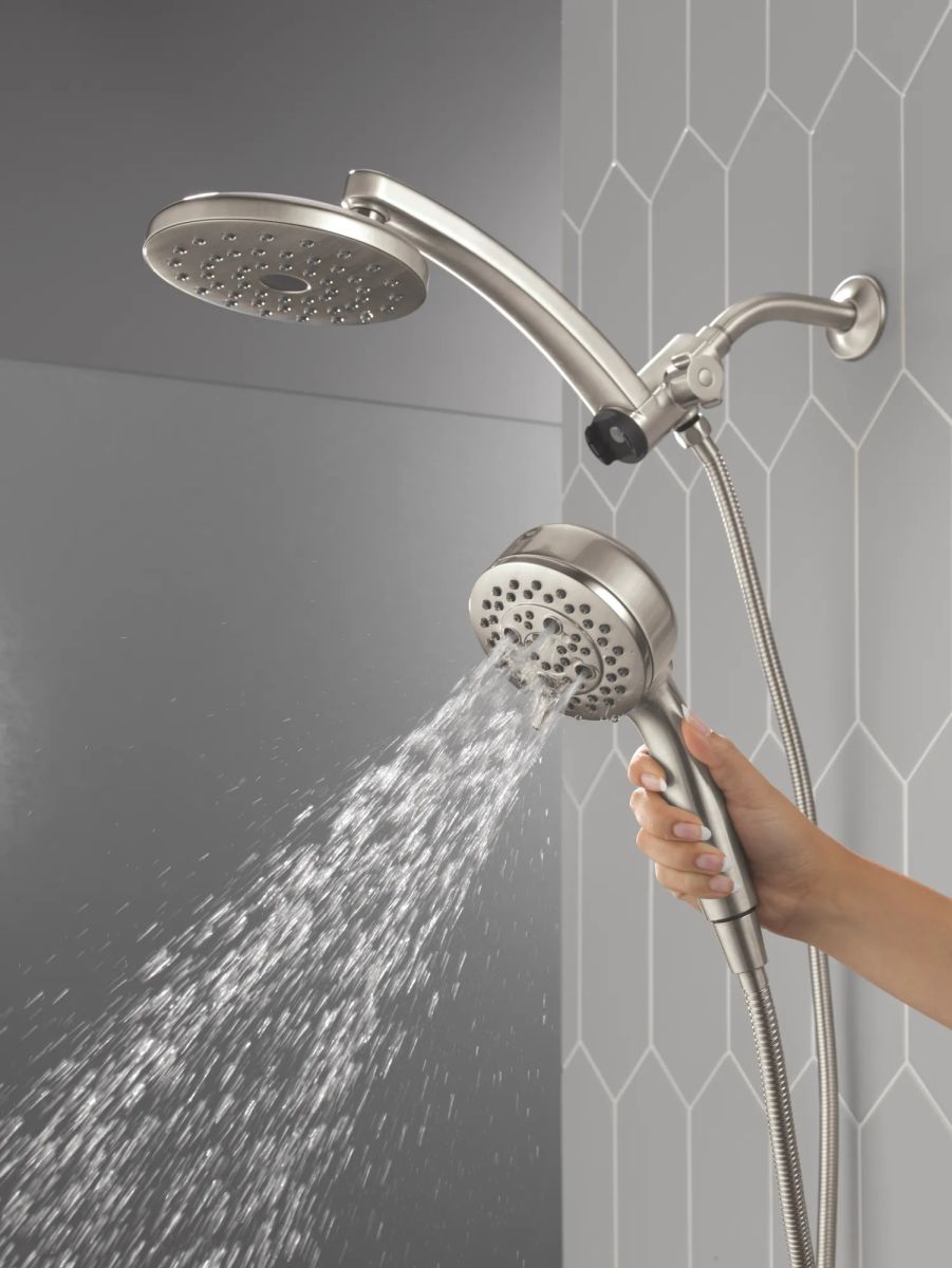 DELTA Universal Showering Components PivotPro 3-in-1 Combination Shower — Lumicoat® Stainless