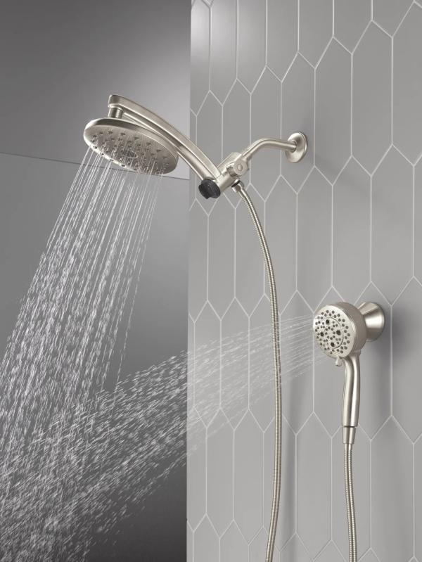 DELTA Universal Showering Components PivotPro 3-in-1 Combination Shower — Lumicoat® Stainless