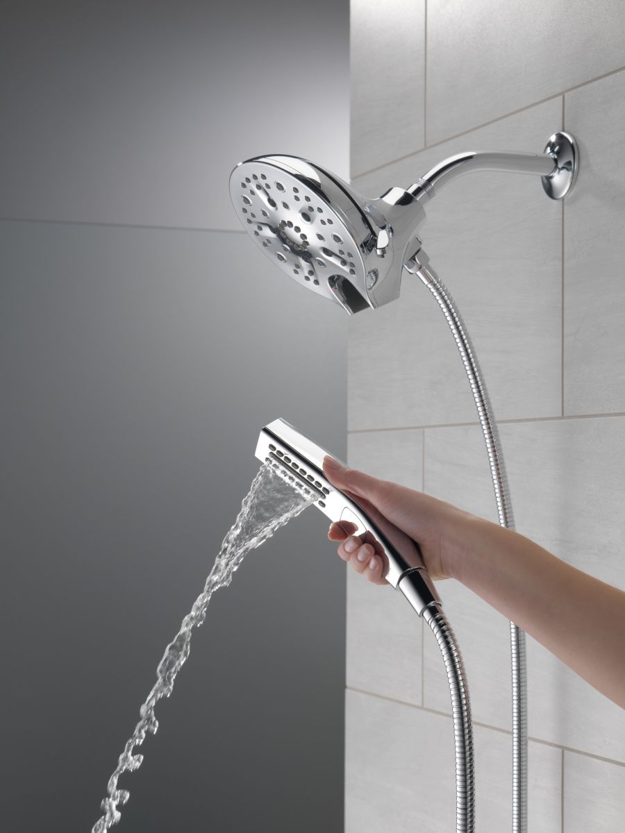 DELTA Universal Showering Components In2ition H2OKINETIC 5-Setting Two-in-One Shower — Chrome