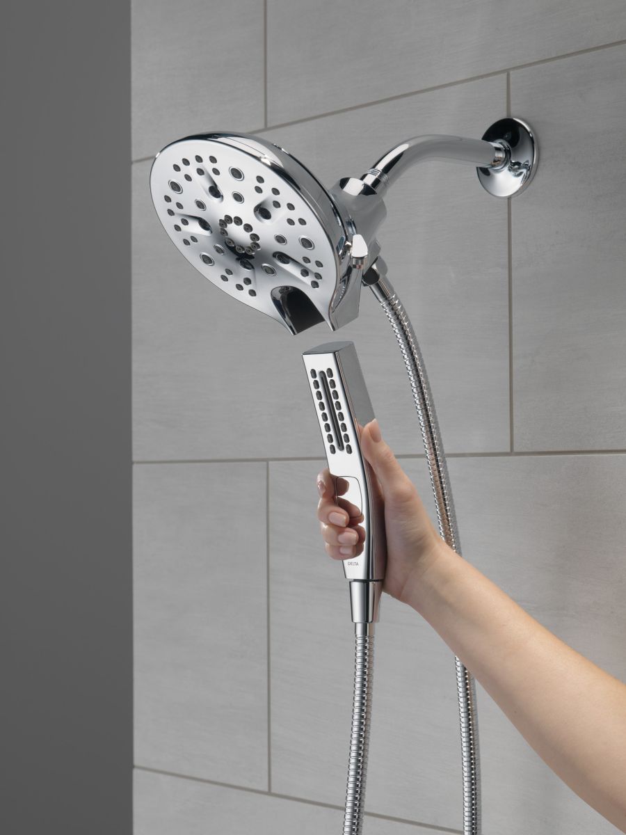 DELTA Universal Showering Components In2ition H2OKINETIC 5-Setting Two-in-One Shower — Chrome