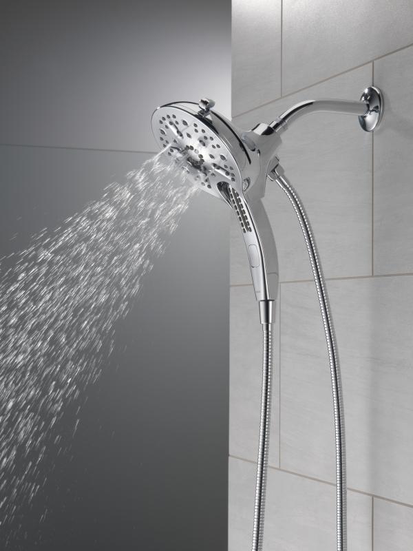 DELTA Universal Showering Components In2ition H2OKINETIC 5-Setting Two-in-One Shower — Chrome