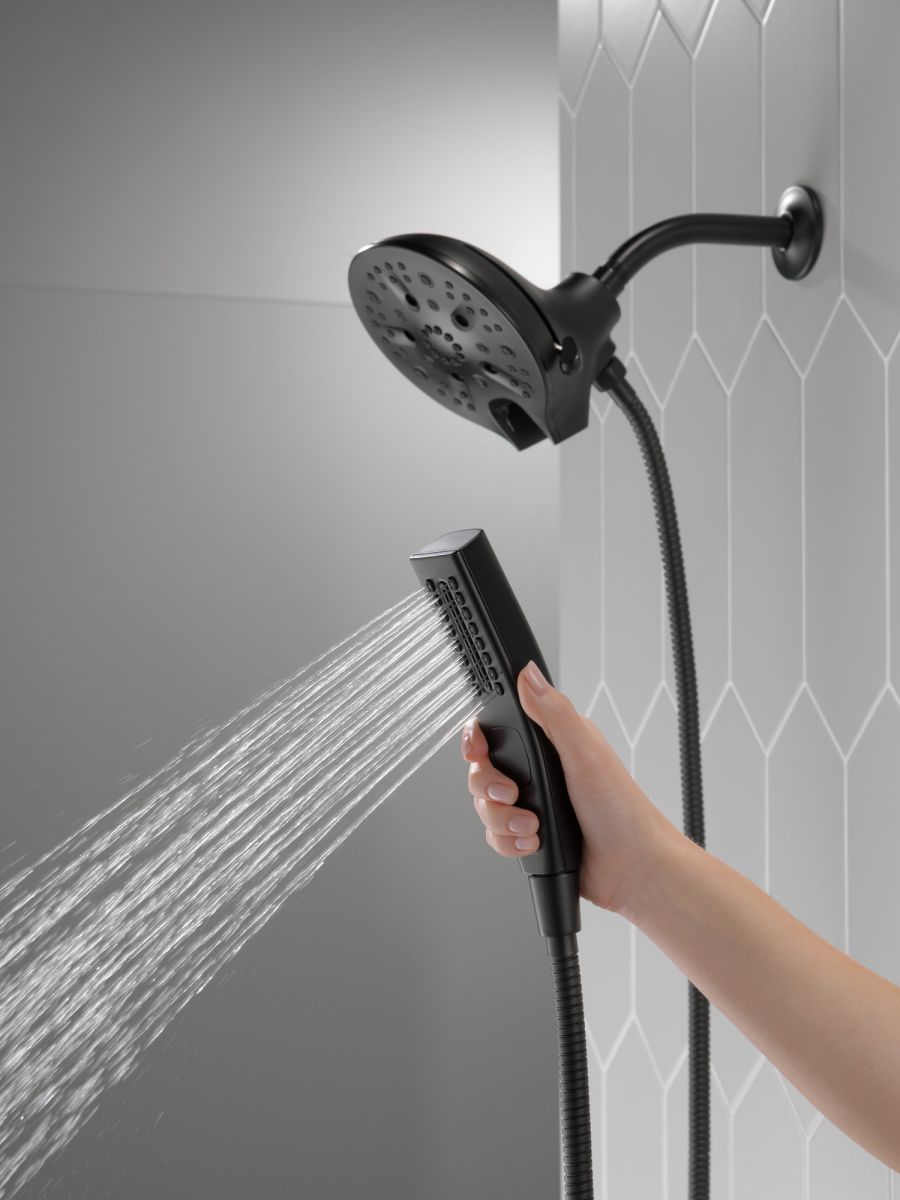 DELTA Universal Showering Components In2ition H2OKINETIC 5-Setting Two-in-One Shower — Matte Black