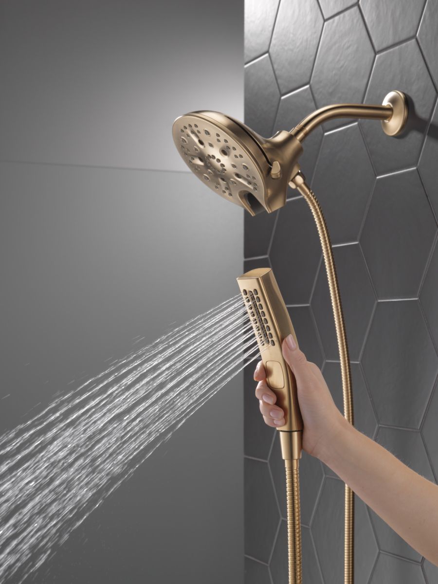 DELTA Universal Showering Components In2ition H2OKINETIC 5-Setting Two-in-One Shower — Lumicoat® Champagne Bronze