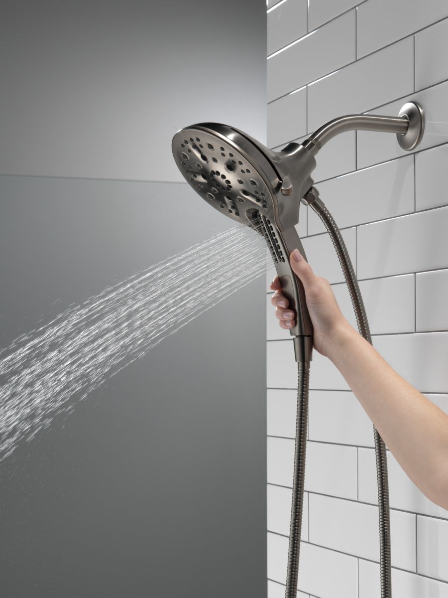 DELTA Universal Showering Components In2ition H2OKINETIC 5-Setting Two-in-One Shower — Lumicoat® Black Stainless