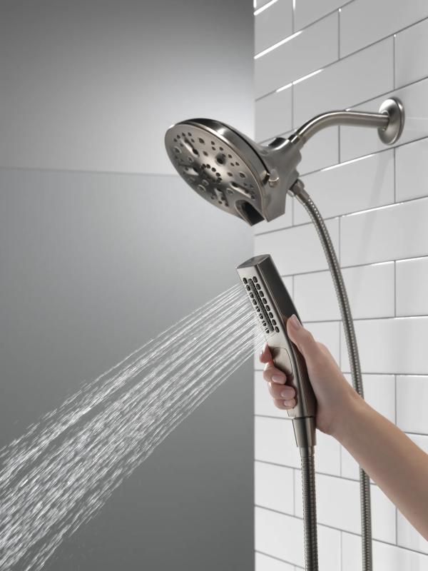 DELTA Universal Showering Components In2ition H2OKINETIC 5-Setting Two-in-One Shower — Lumicoat® Black Stainless