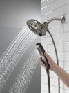 DELTA Universal Showering Components In2ition H2OKINETIC 5-Setting Two-in-One Shower — Lumicoat® Black Stainless