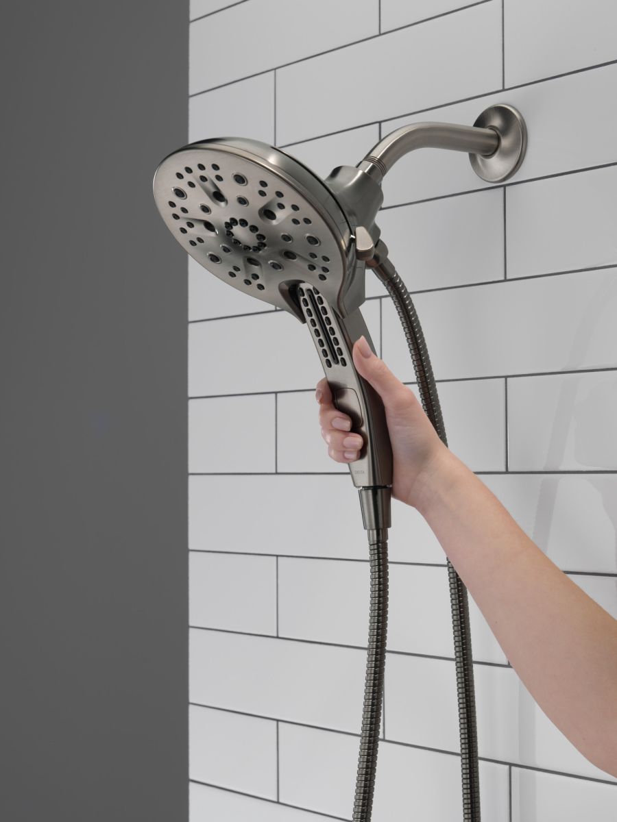 DELTA Universal Showering Components In2ition H2OKINETIC 5-Setting Two-in-One Shower — Lumicoat® Black Stainless