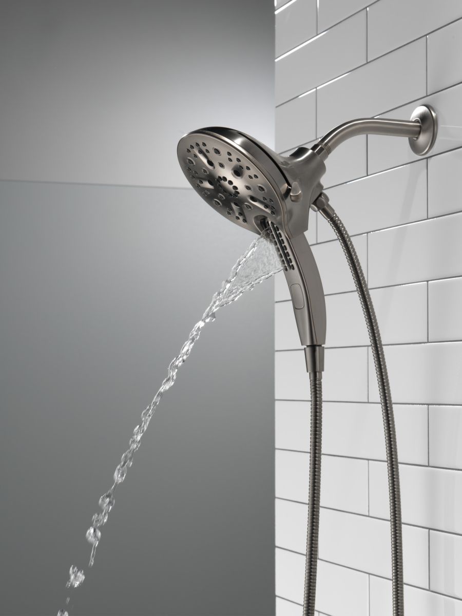 DELTA Universal Showering Components In2ition H2OKINETIC 5-Setting Two-in-One Shower — Lumicoat® Black Stainless