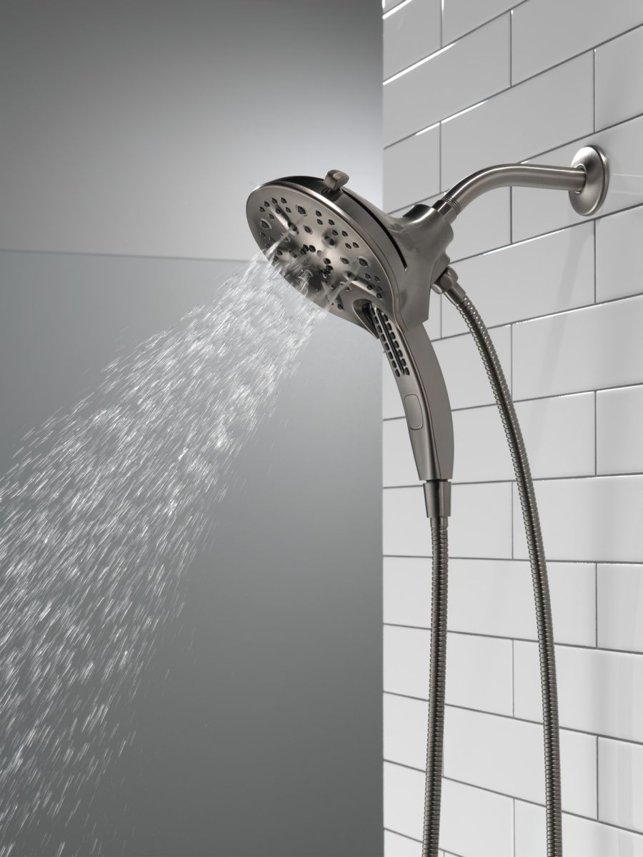 DELTA Universal Showering Components In2ition H2OKINETIC 5-Setting Two-in-One Shower — Lumicoat® Black Stainless