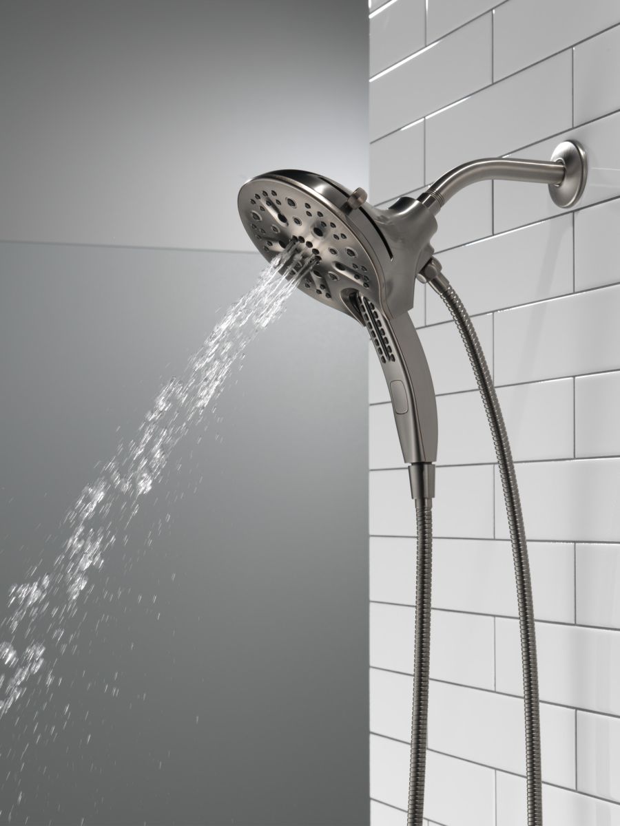 DELTA Universal Showering Components In2ition H2OKINETIC 5-Setting Two-in-One Shower — Lumicoat® Black Stainless