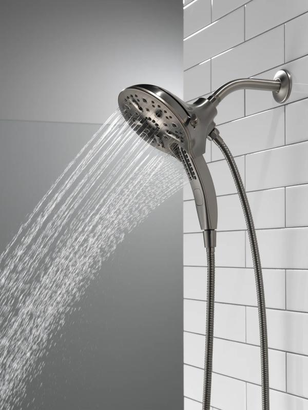DELTA Universal Showering Components In2ition H2OKINETIC 5-Setting Two-in-One Shower — Lumicoat® Black Stainless