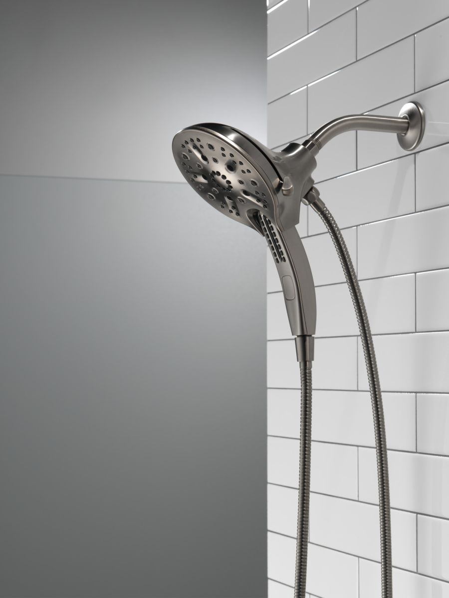 DELTA Universal Showering Components In2ition H2OKINETIC 5-Setting Two-in-One Shower — Lumicoat® Black Stainless