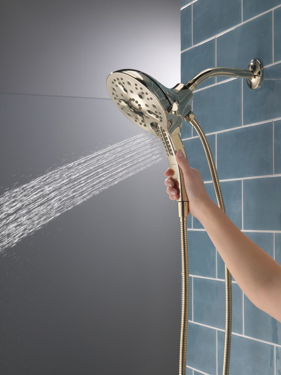 DELTA Universal Showering Components In2ition H2OKINETIC 5-Setting Two-in-One Shower — Lumicoat® Polished Nickel