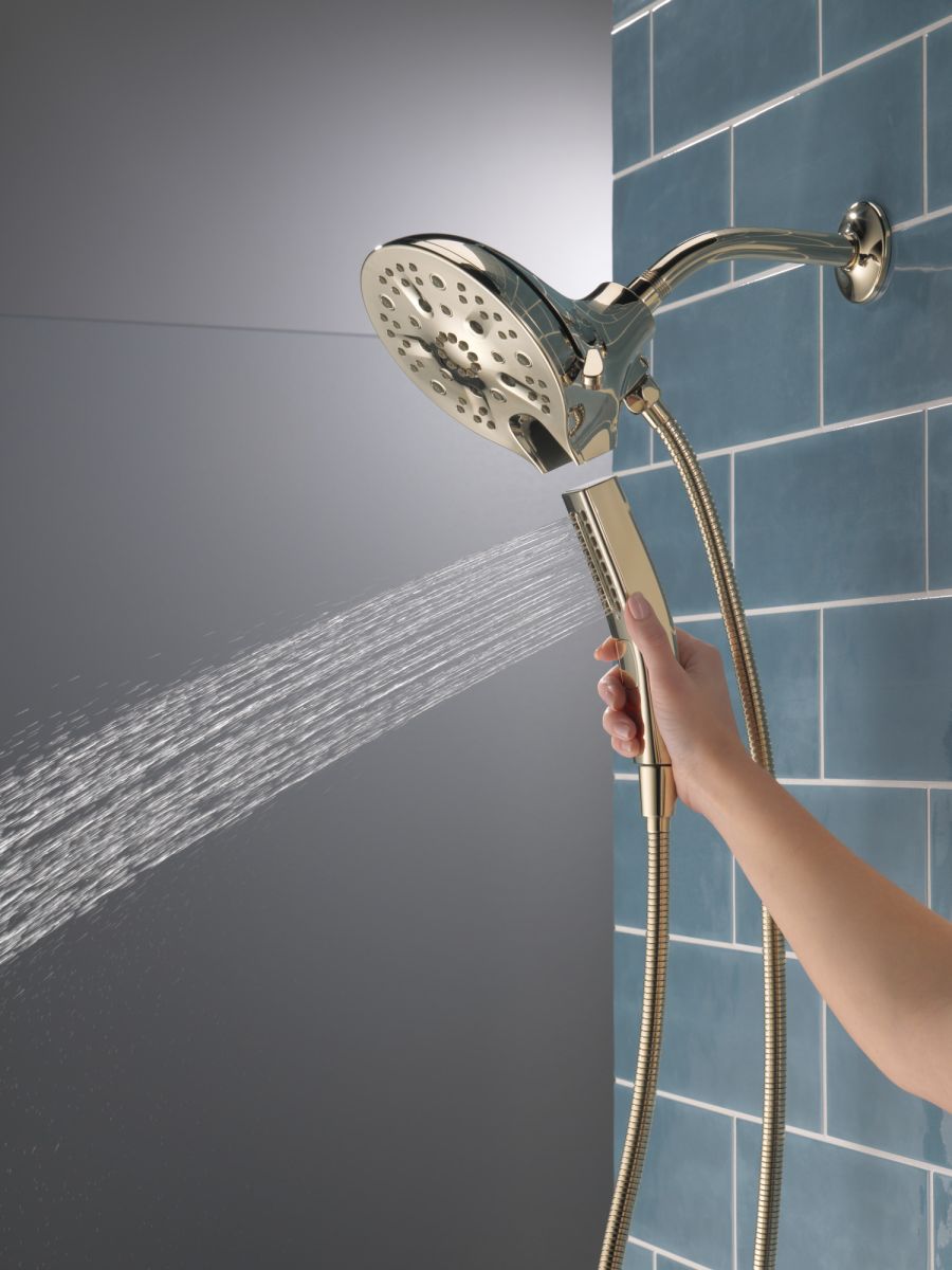 DELTA Universal Showering Components In2ition H2OKINETIC 5-Setting Two-in-One Shower — Lumicoat® Polished Nickel