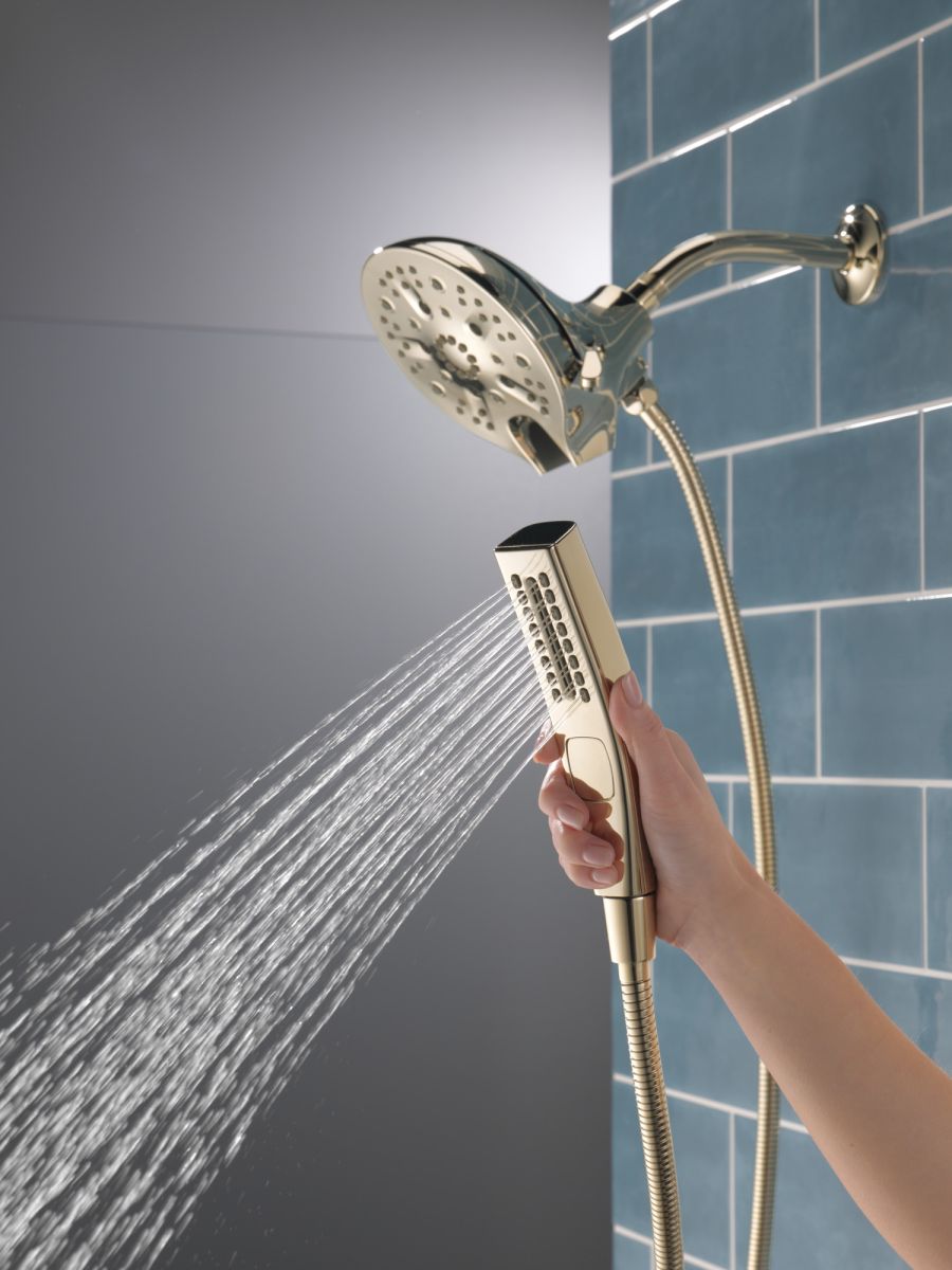 DELTA Universal Showering Components In2ition H2OKINETIC 5-Setting Two-in-One Shower — Lumicoat® Polished Nickel