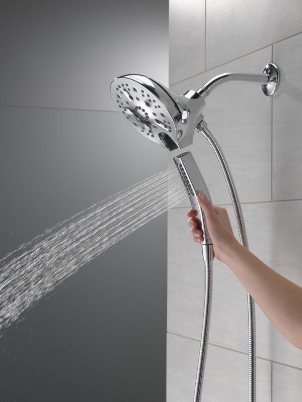 DELTA Universal Showering Components In2ition H2OKINETIC 5-Setting Two-in-One Shower — Lumicoat® Chrome