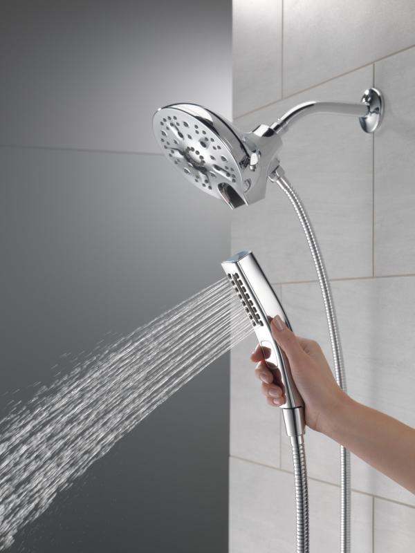 DELTA Universal Showering Components In2ition H2OKINETIC 5-Setting Two-in-One Shower — Lumicoat® Chrome