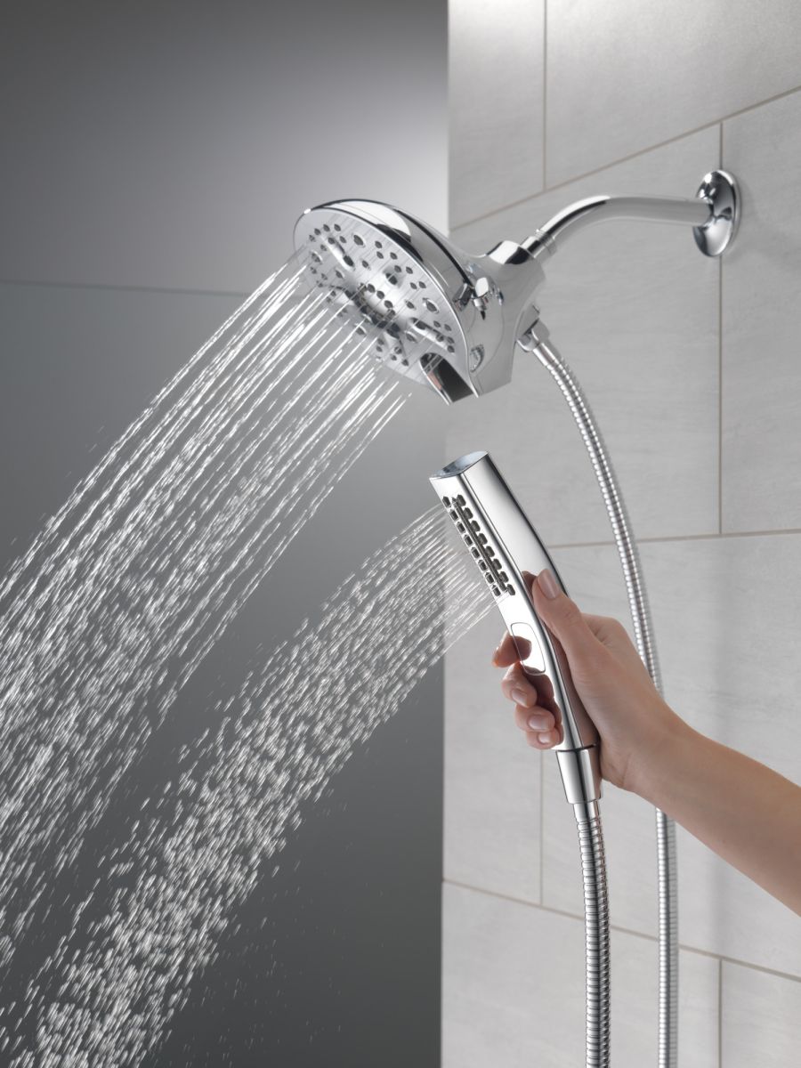 DELTA Universal Showering Components In2ition H2OKINETIC 5-Setting Two-in-One Shower — Lumicoat® Chrome