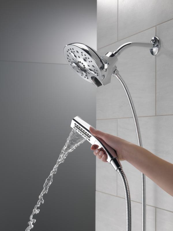 DELTA Universal Showering Components In2ition H2OKINETIC 5-Setting Two-in-One Shower — Lumicoat® Chrome