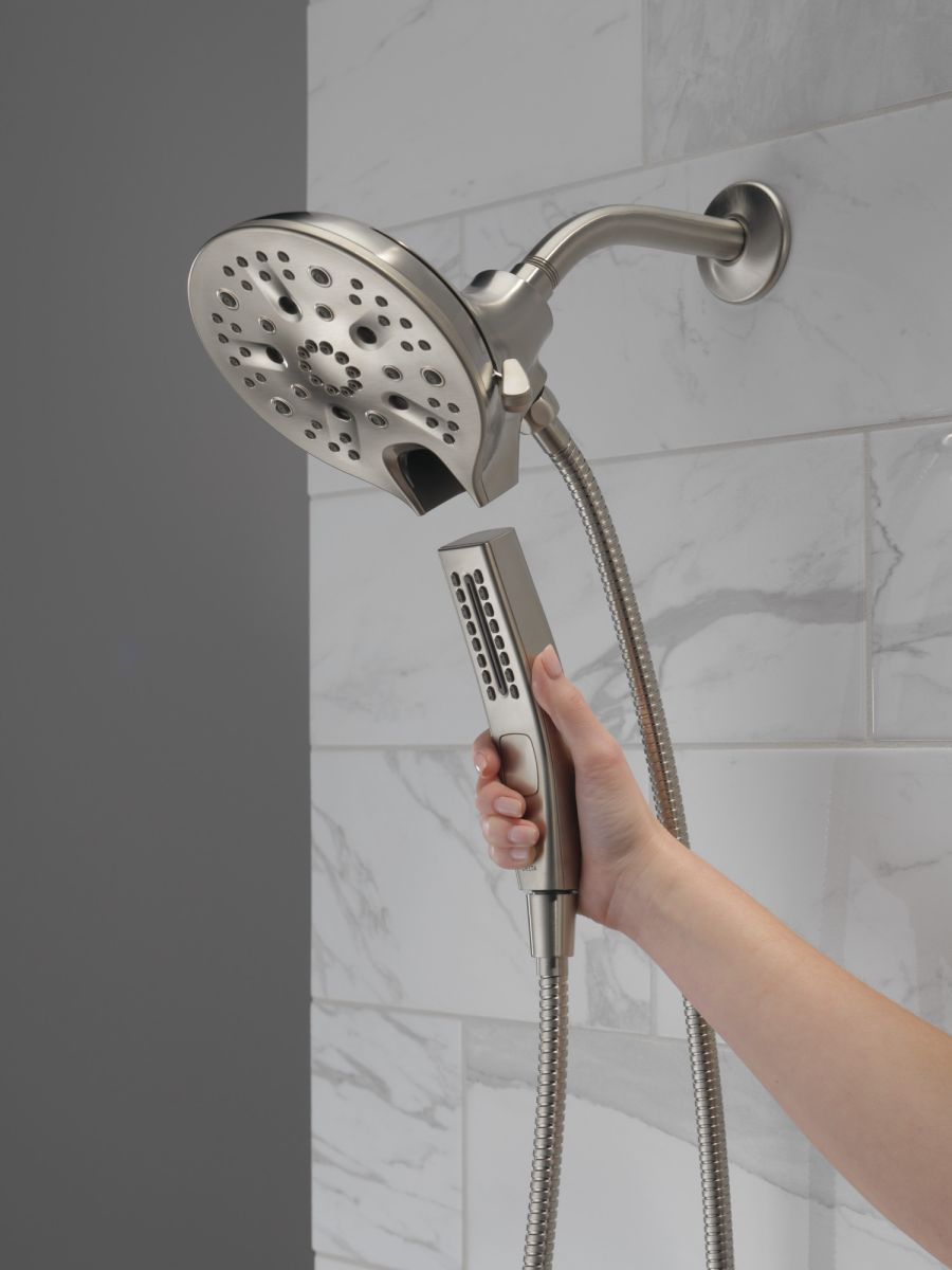 DELTA Universal Showering Components In2ition H2OKINETIC 5-Setting Two-in-One Shower — Lumicoat® Stainless
