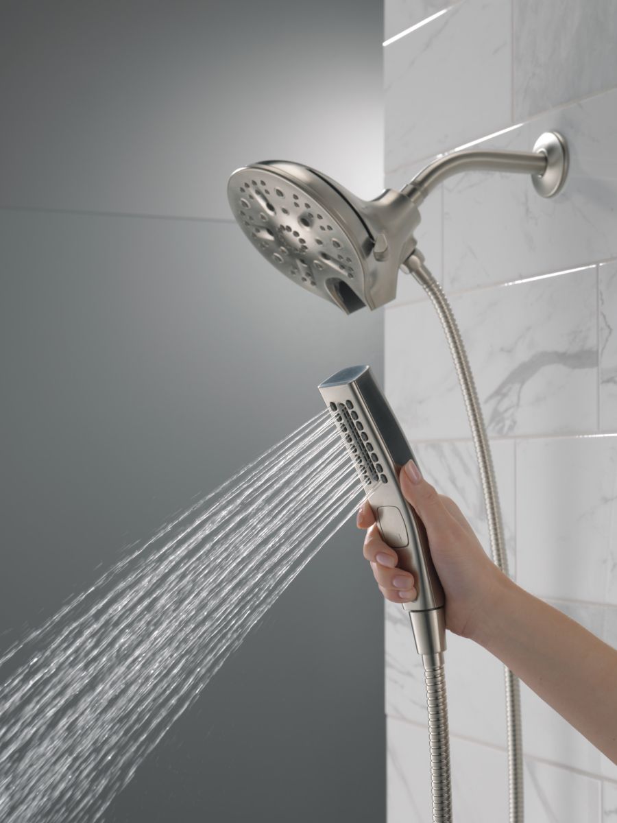 DELTA Universal Showering Components In2ition H2OKINETIC 5-Setting Two-in-One Shower — Lumicoat® Stainless