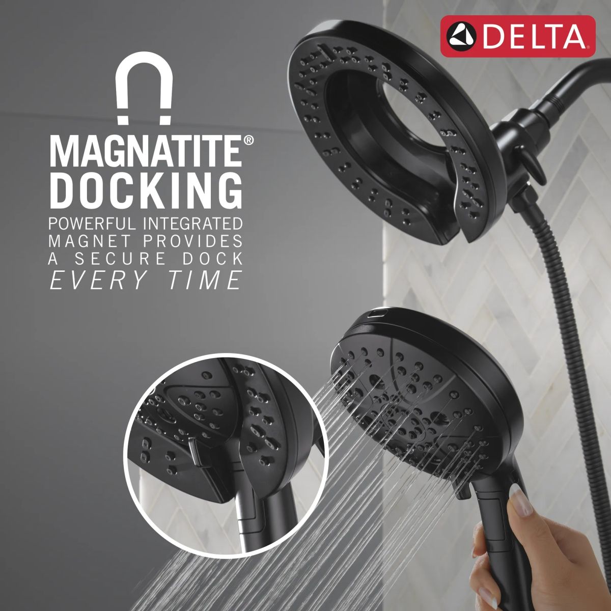 DELTA Universal Showering Components 7-Setting In2ition with ProClean — Matte Black