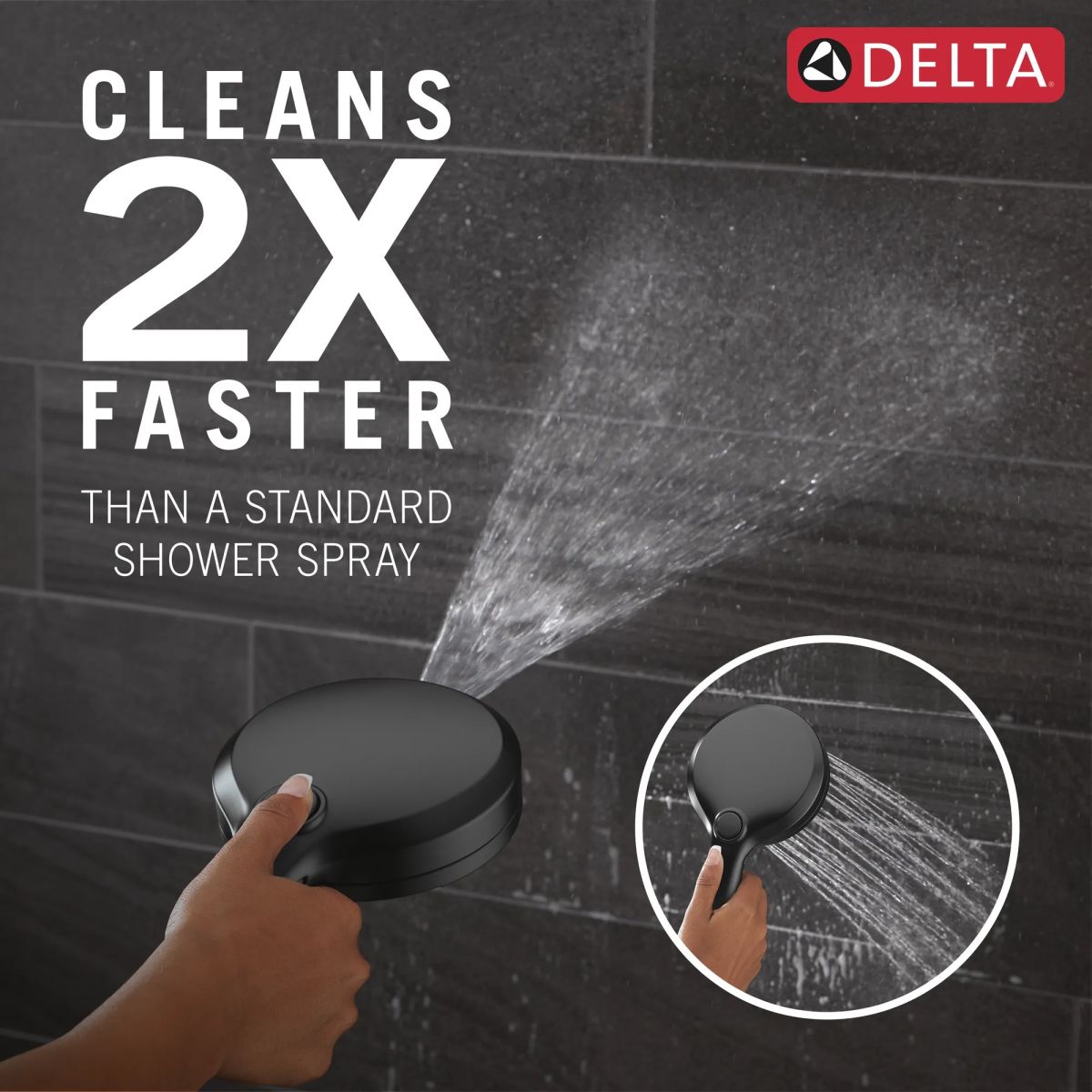 DELTA Universal Showering Components 7-Setting In2ition with ProClean — Matte Black