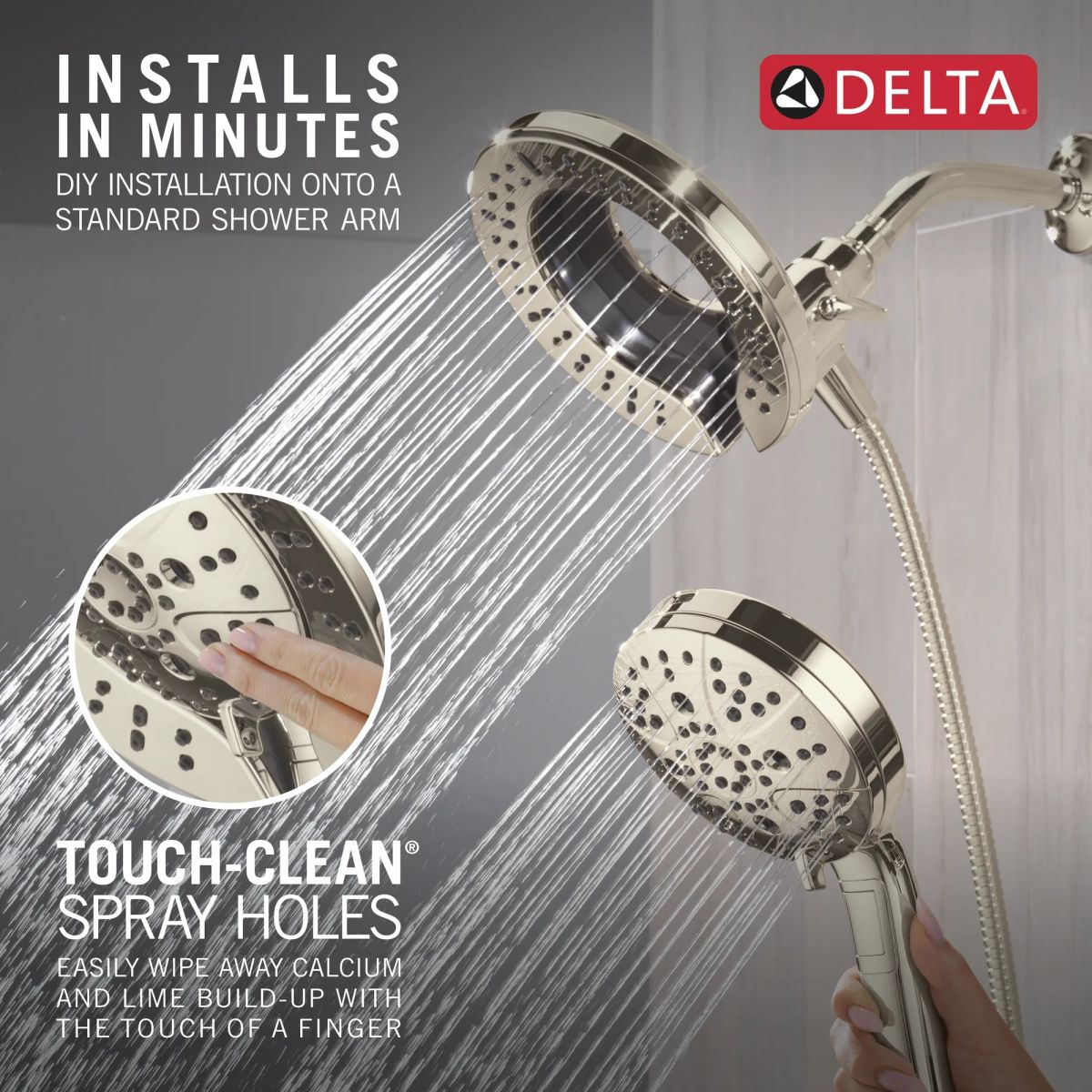 DELTA Universal Showering Components 7-Setting In2ition with ProClean — Lumicoat® Polished Nickel