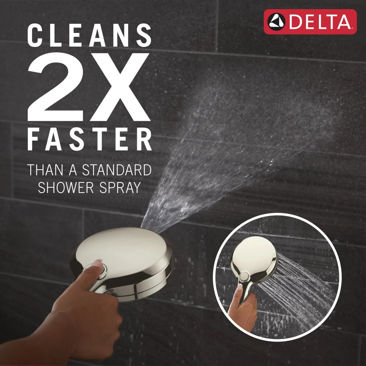 DELTA Universal Showering Components 7-Setting In2ition with ProClean — Lumicoat® Polished Nickel