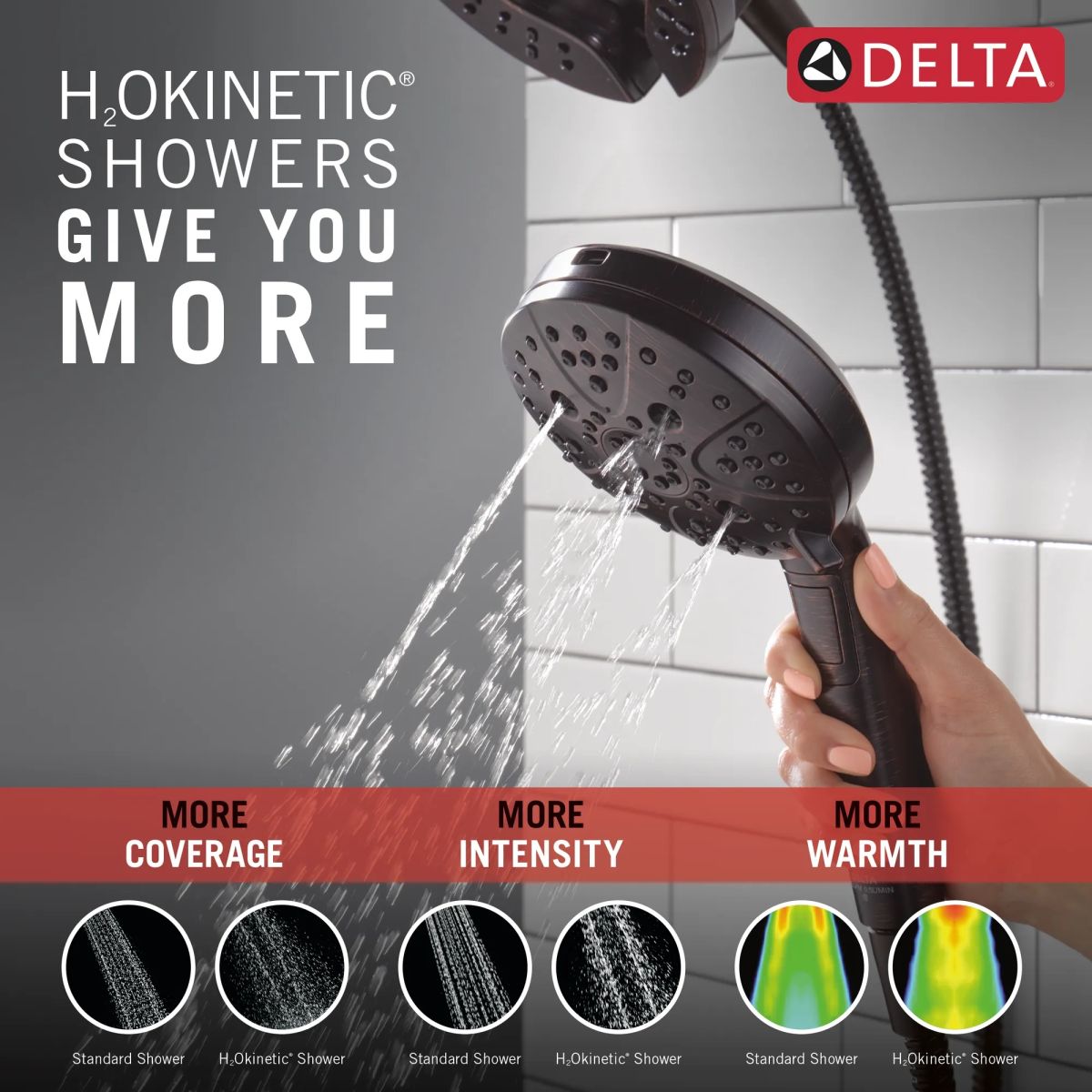 DELTA Universal Showering Components 7-Setting In2ition with ProClean — Venetian Bronze