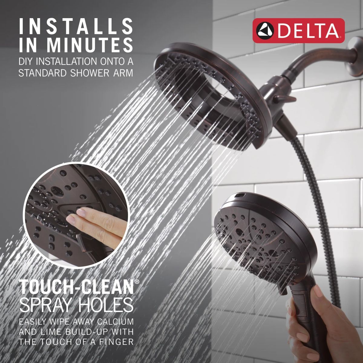DELTA Universal Showering Components 7-Setting In2ition with ProClean — Venetian Bronze
