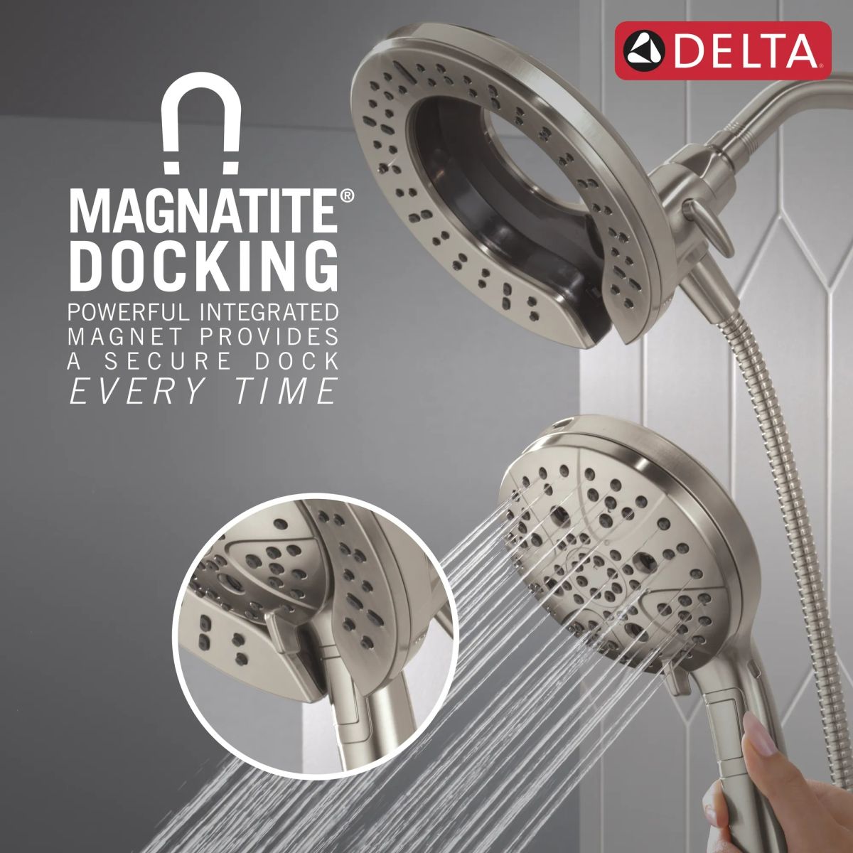 DELTA Universal Showering Components 7-Setting In2ition with ProClean — Lumicoat® Stainless